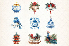 Chinoiserie Christmas Clipart Bundle 13 - CraftNest - Digital Crafting and Art