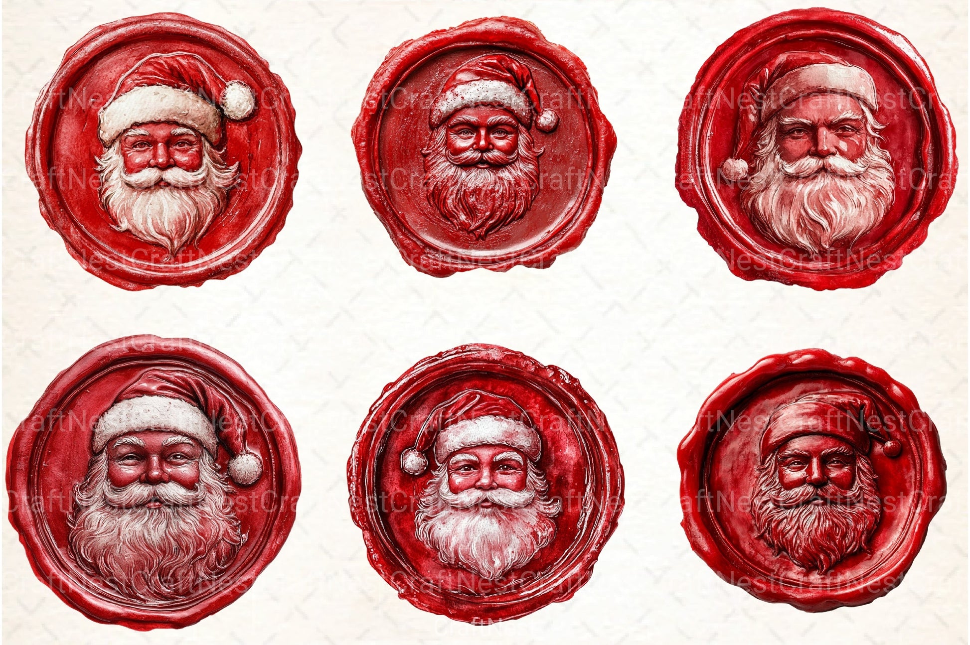 Seal Wax Christmas Santa Stamp Clipart Bundle - CraftNest - Digital Crafting and Art