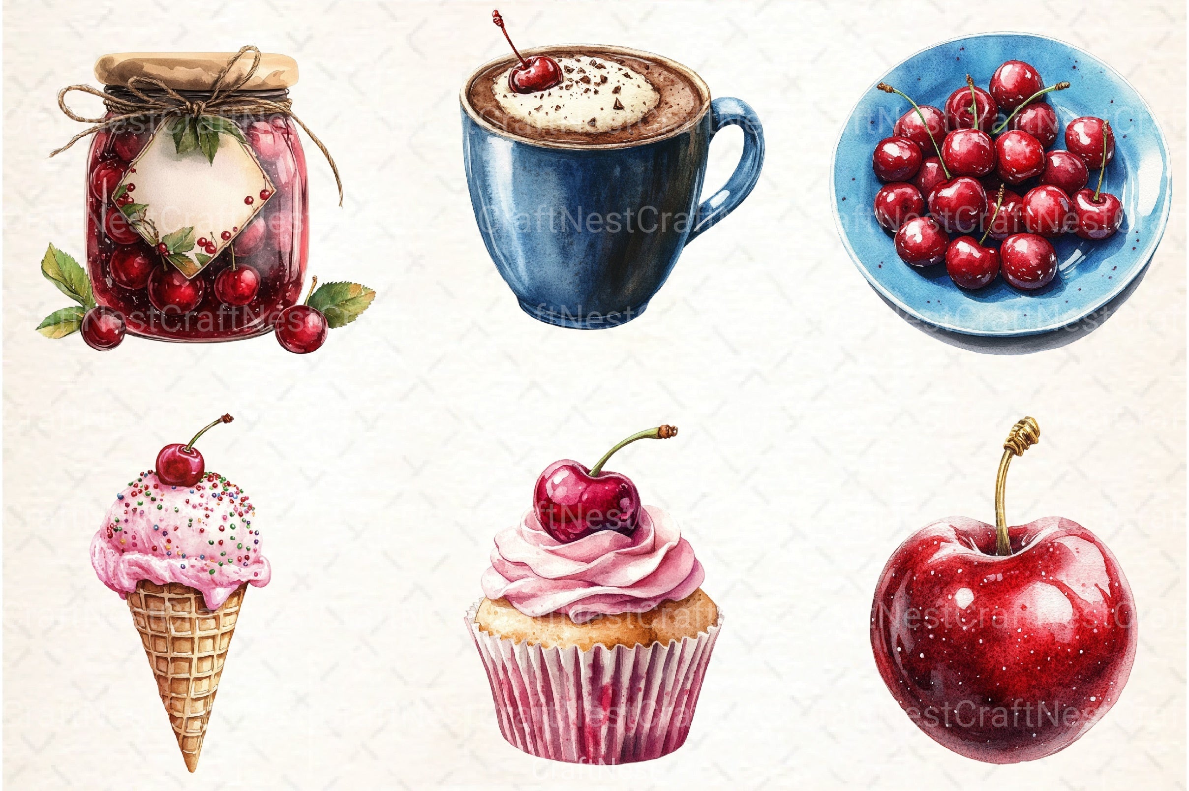 Midnight Cherry Christmas Clipart Bundle 4 - CraftNest - Digital Crafting and Art