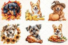 Thanksgiving Dog Clipart Bundle - CraftNest - Digital Crafting and Art