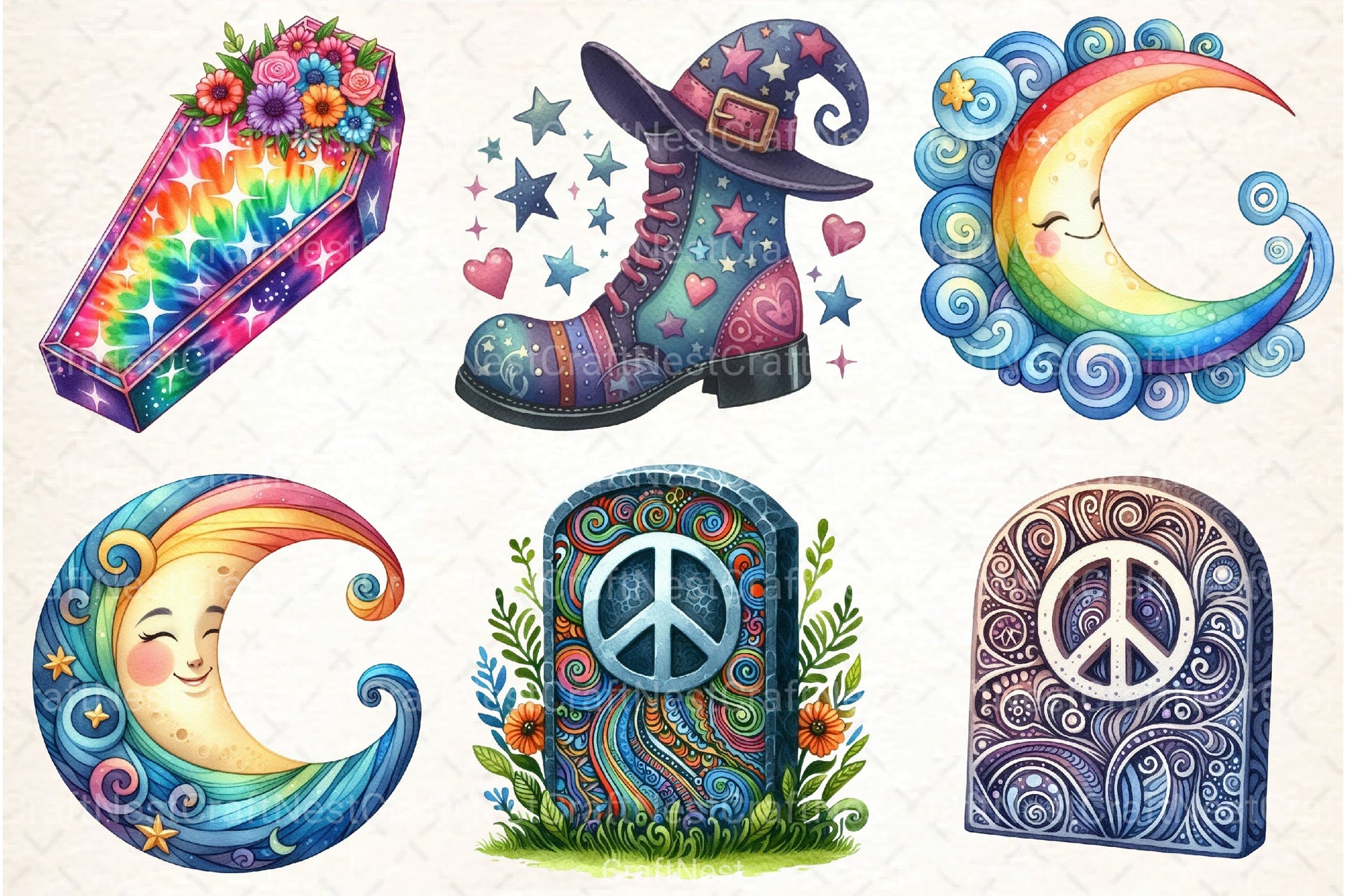 Groovy Halloween Clipart Bundle 25 - CraftNest - Digital Crafting and Art