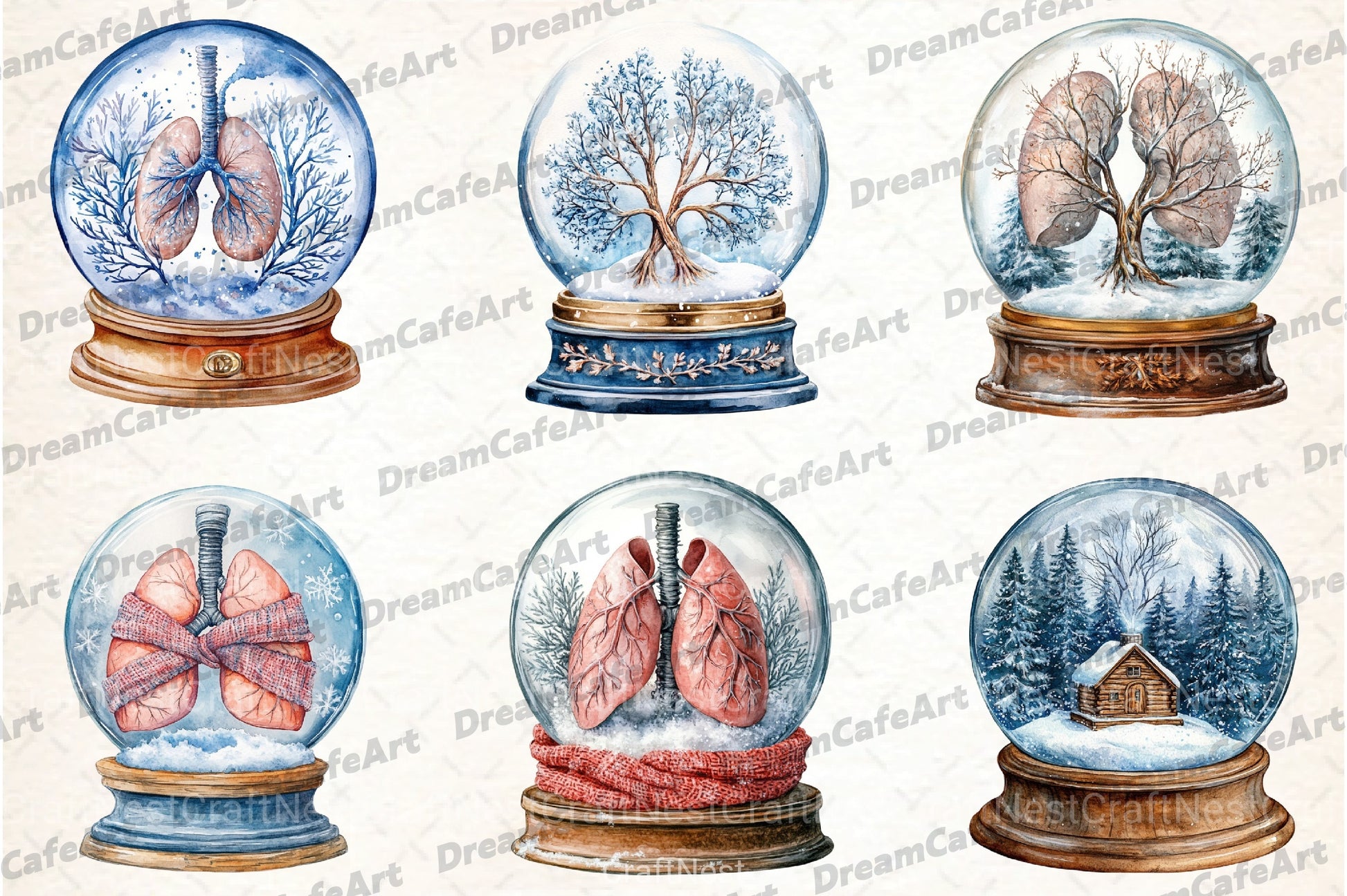 Lung Snow Globe Clipart Bundle - CraftNest - Digital Crafting and Art