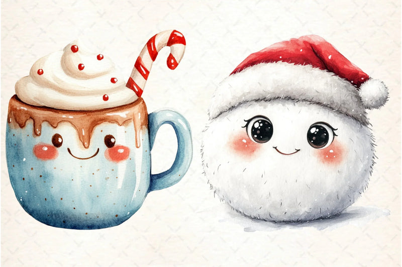 Kawaii Christmas Clipart Bundle - CraftNest - Digital Crafting and Art