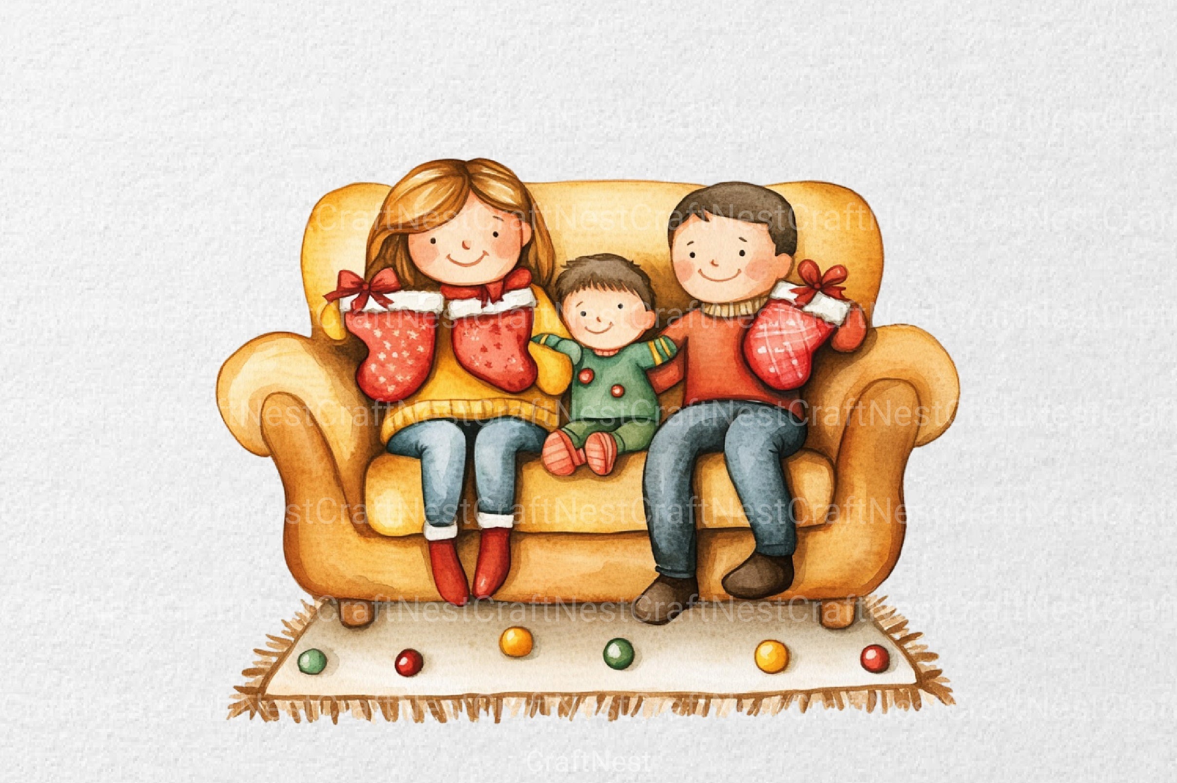 Christmas Family Clipart Bundle 3 - CraftNest - Digital Crafting and Art