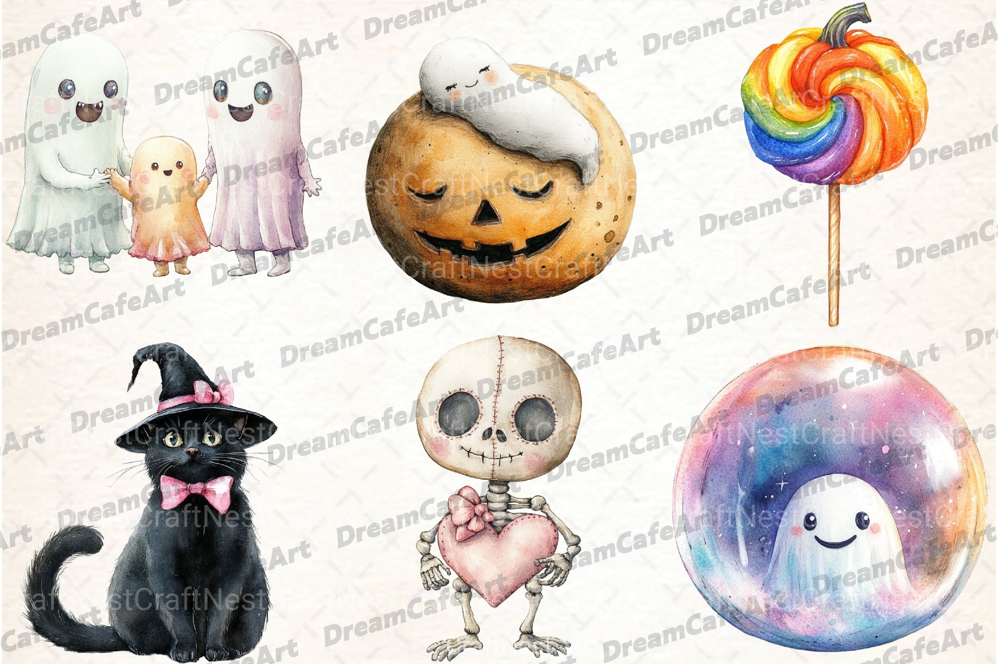 Hand Drawn Cute Halloween Clipart Bundle - CraftNest - Digital Crafting and Art
