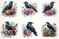 Black Raven Clipart Bundle - CraftNest - Digital Crafting and Art
