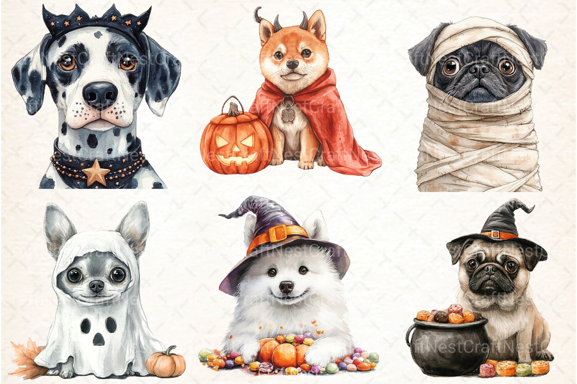 Halloween Dog Clipart Bundle 44 - CraftNest - Digital Crafting and Art