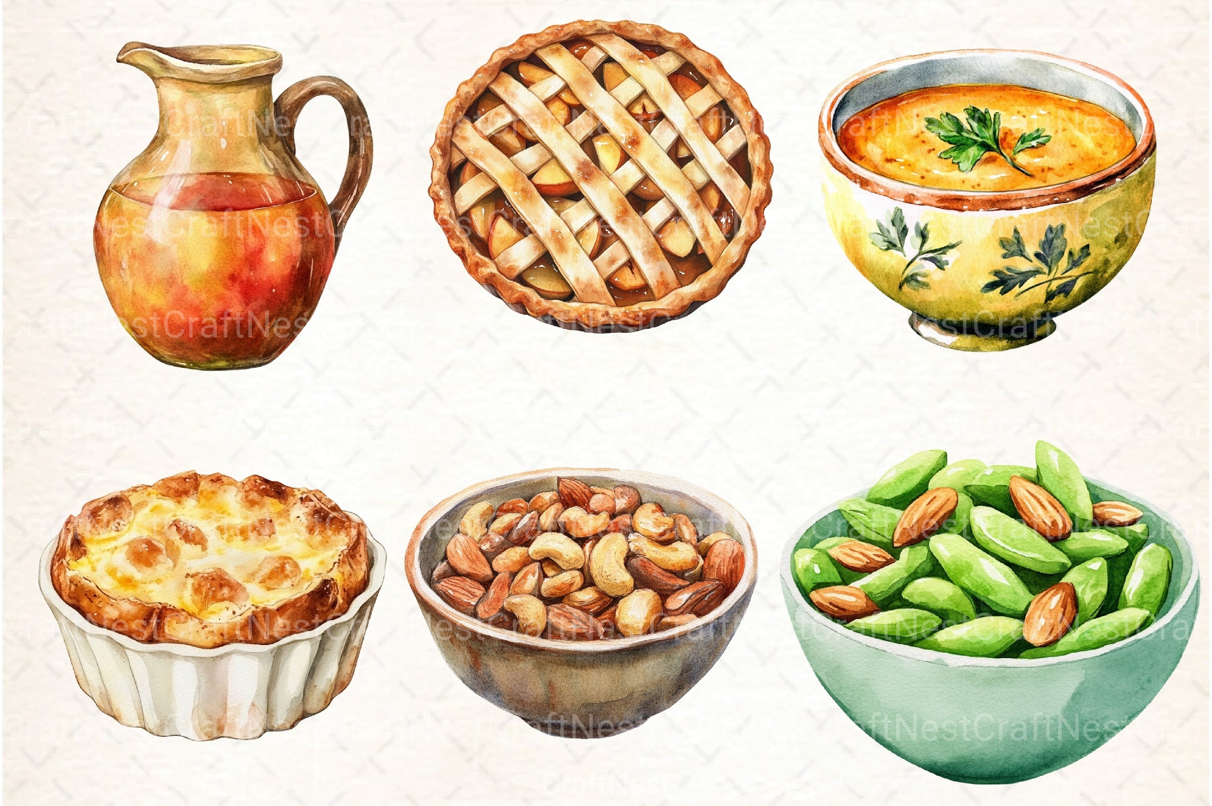 Rustic Thanksgiving Dinner Clipart Bundle - CraftNest - Digital Crafting and Art