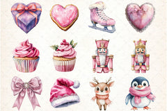 Kawaii Coquette Christmas Clipart Bundle - CraftNest - Digital Crafting and Art