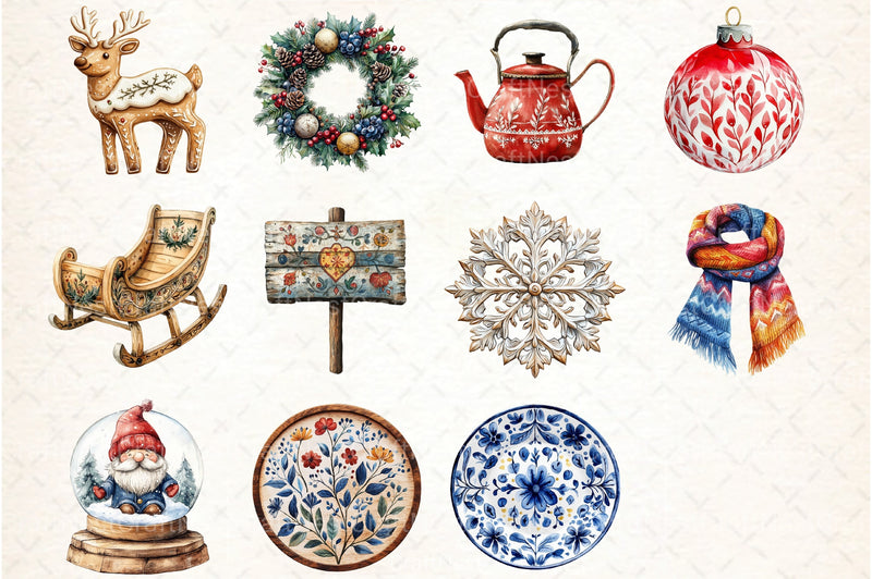 Nordic Christmas Clipart Bundle - CraftNest - Digital Crafting and Art