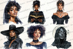 Gothic Black Woman Clipart Bundle - CraftNest - Digital Crafting and Art