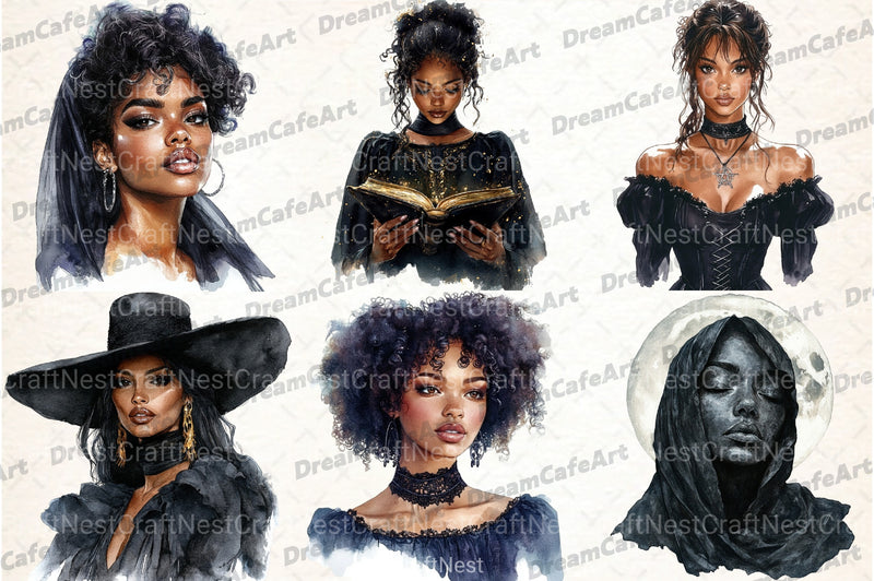 Gothic Black Woman Clipart Bundle - CraftNest - Digital Crafting and Art