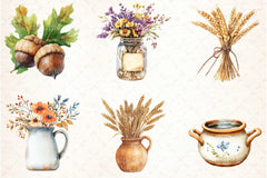 Harvest Blessings Thanksgiving Clipart Bundle - CraftNest - Digital Crafting and Art