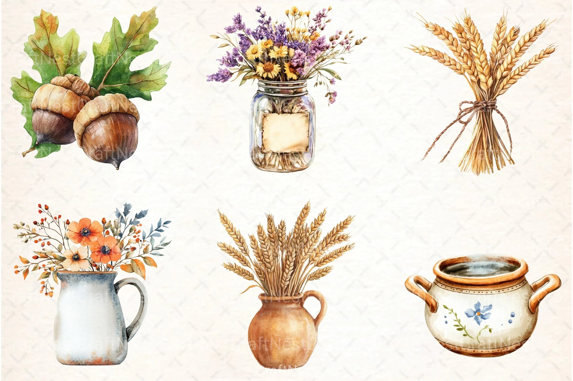 Harvest Blessings Thanksgiving Clipart Bundle - CraftNest - Digital Crafting and Art