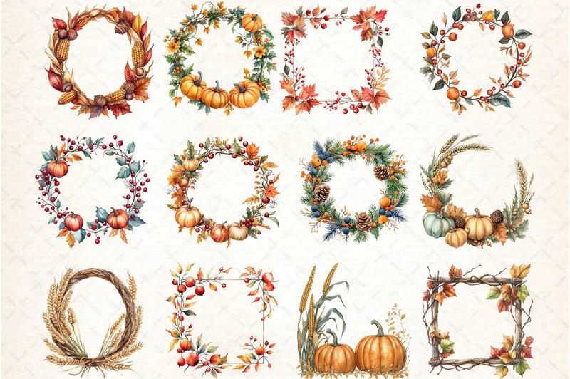 Thanksgiving Frame Clipart Bundle - CraftNest - Digital Crafting and Art