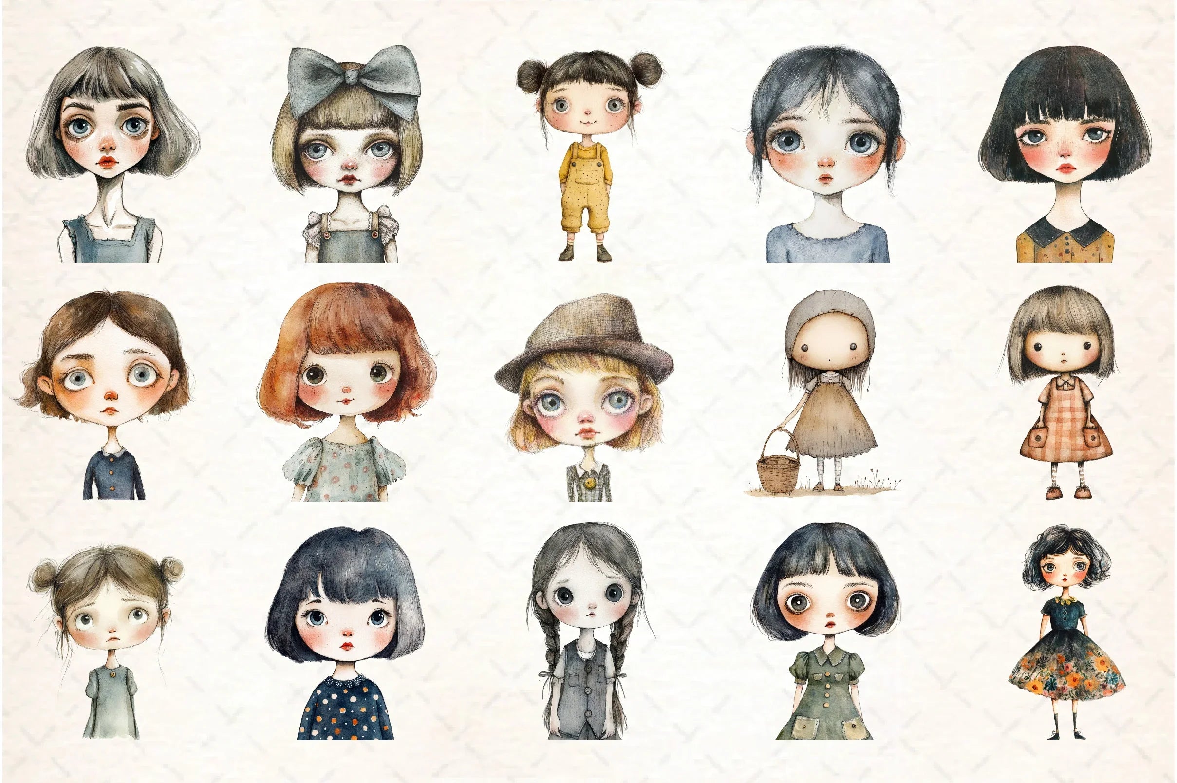 Retro Girls Clipart Bundle - CraftNest - Digital Crafting and Art