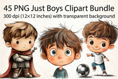 Just Boys Clipart Bundle - CraftNest - Digital Crafting and Art