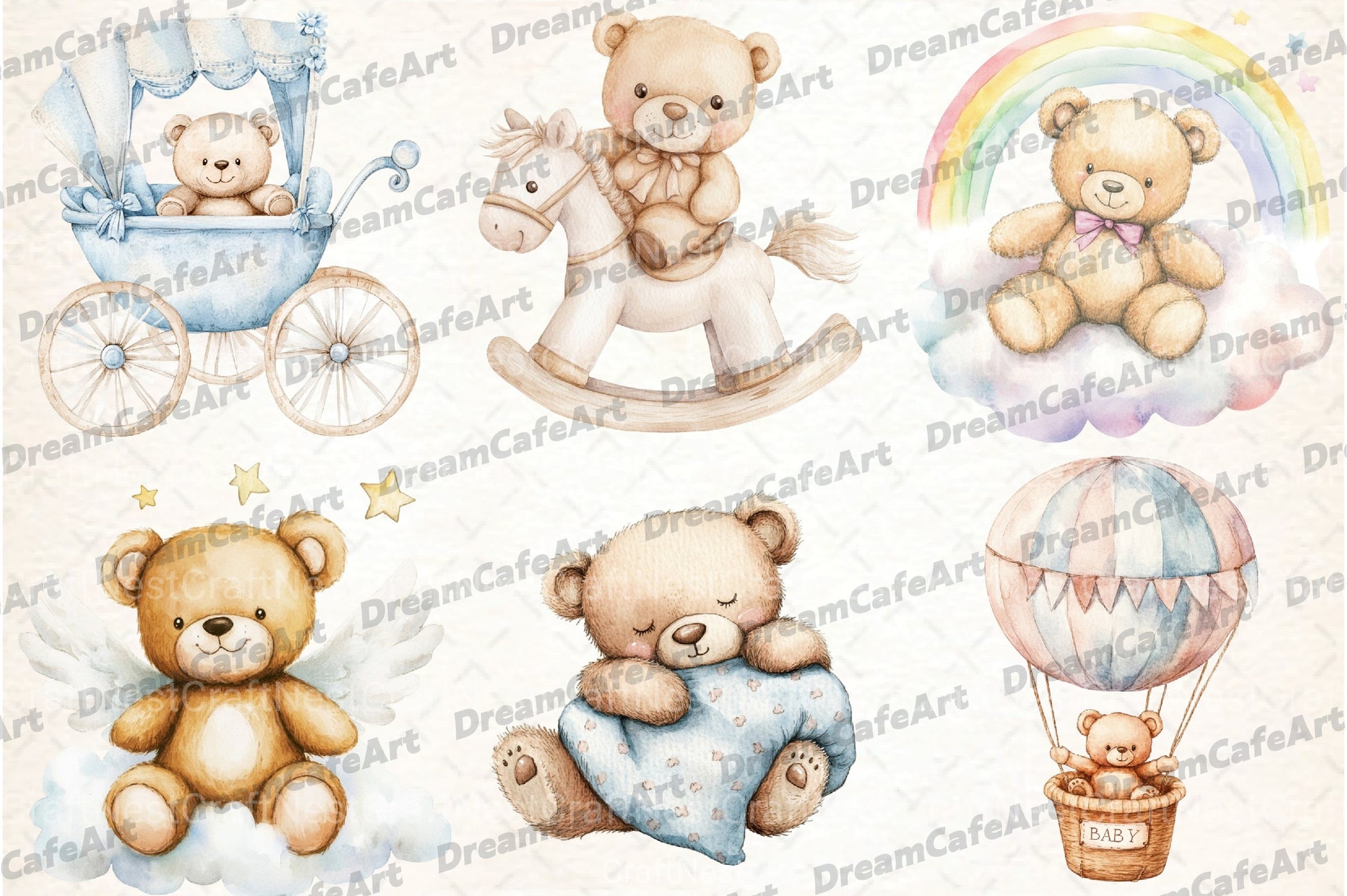 Teddy Bear Baby Shower Clipart Bundle - CraftNest - Digital Crafting and Art