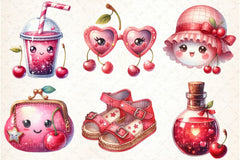 Cherry Red Magical Summer Clipart Bundle 1 - CraftNest - Digital Crafting and Art