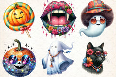 Groovy 70s Halloween Clipart Bundle 25 - CraftNest - Digital Crafting and Art