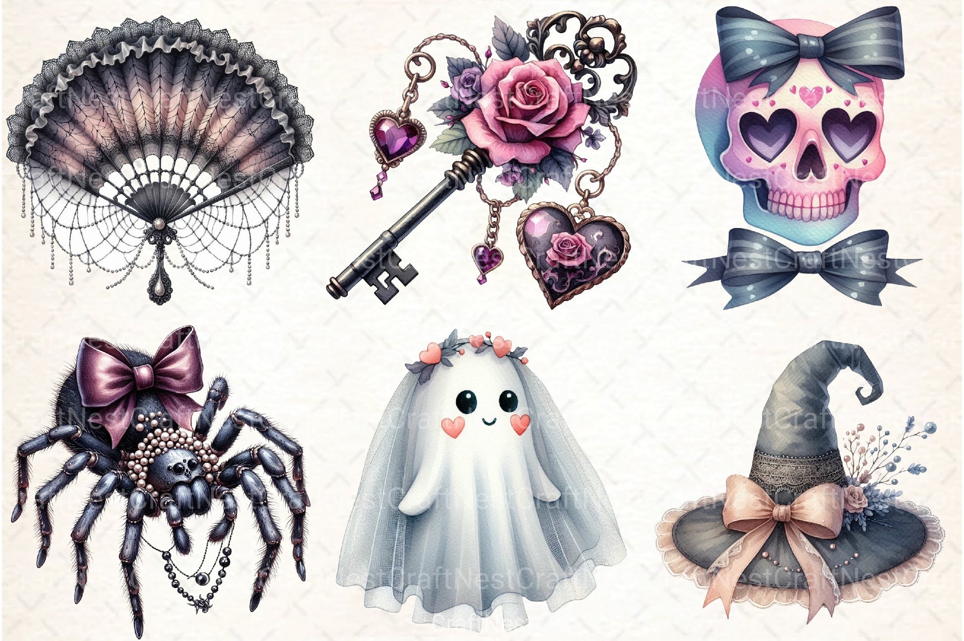 Gothic Coquette Halloween Clipart Bundle 1 - CraftNest - Digital Crafting and Art