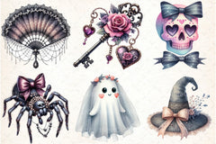 Gothic Coquette Halloween Clipart Bundle 1 - CraftNest - Digital Crafting and Art