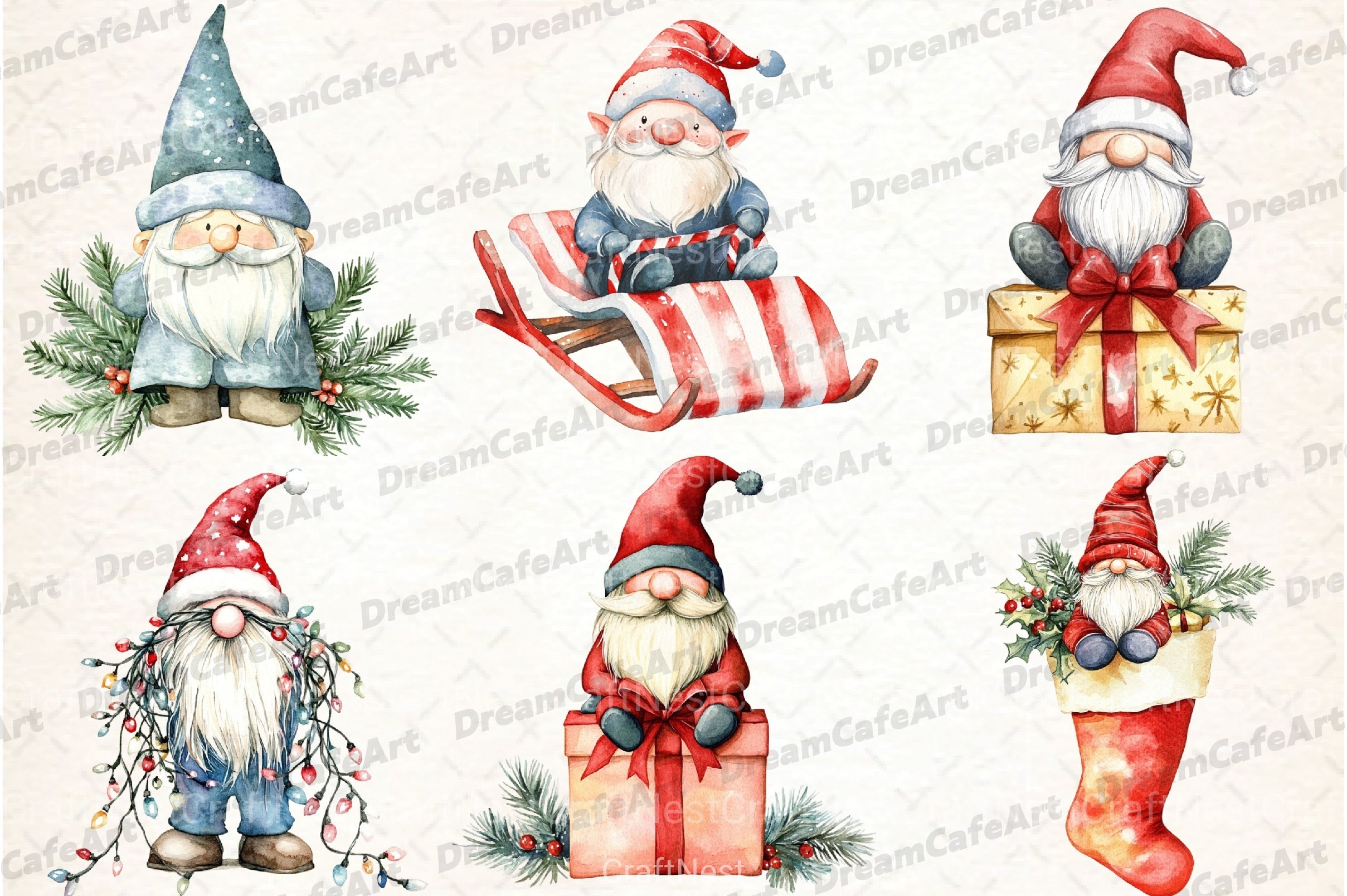 Merry Christmas Gnomes Clipart Bundle - CraftNest - Digital Crafting and Art