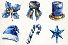 Navy Blue Christmas Clipart Bundle - CraftNest - Digital Crafting and Art
