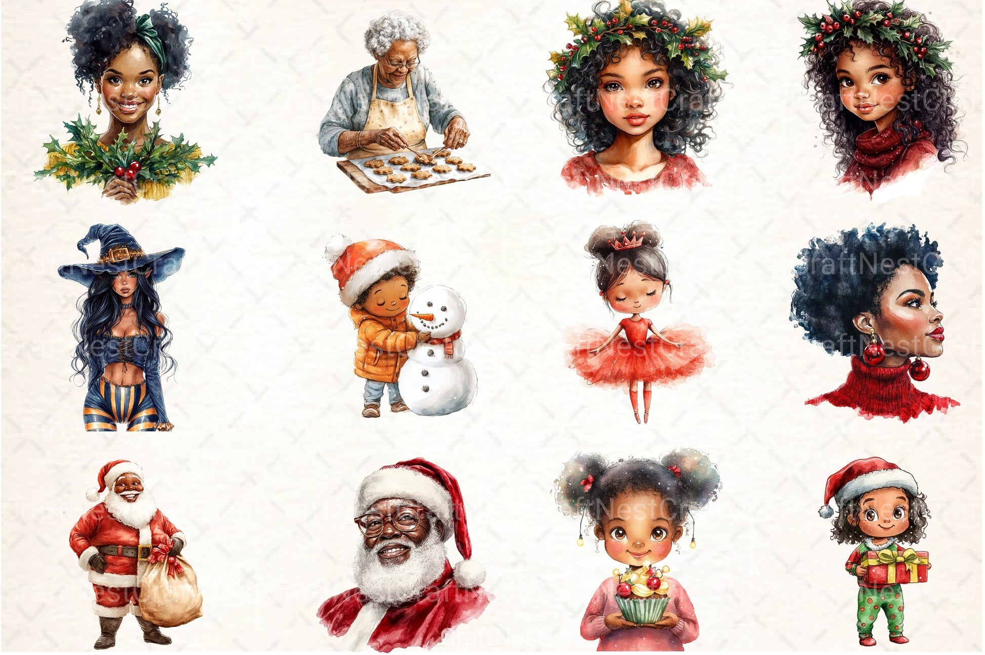 Antique Nordic Christmas Clipart Bundle - CraftNest - Digital Crafting and Art