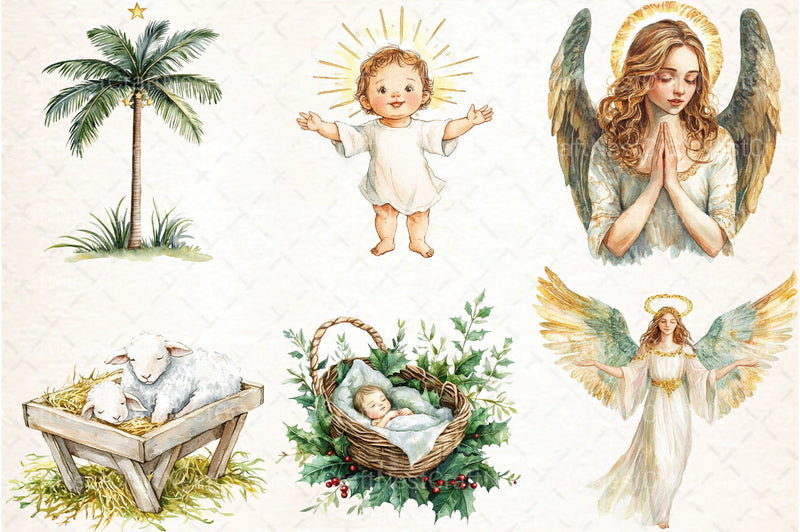 Cute Christmas Nativity Clipart Bundle 1 - CraftNest - Digital Crafting and Art