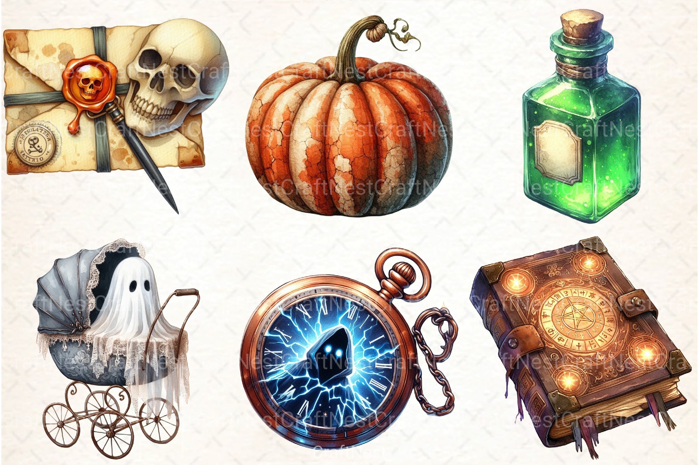 Antique Halloween Clipart Bundle 8 - CraftNest - Digital Crafting and Art