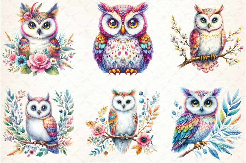 Bright Owl Clipart Bundle 6 - CraftNest - Digital Crafting and Art