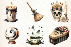 Beige & Black Halloween Clipart Bundle 99 - CraftNest - Digital Crafting and Art