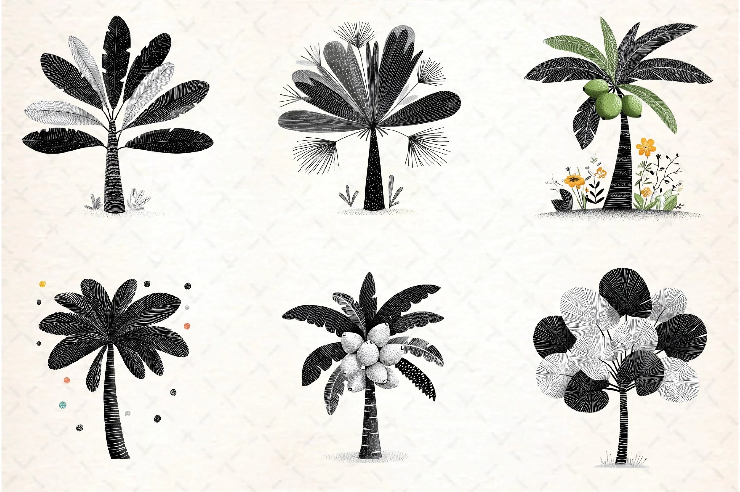 Tropical Palm Trees Clipart Bundle - CraftNest - Digital Crafting and Art
