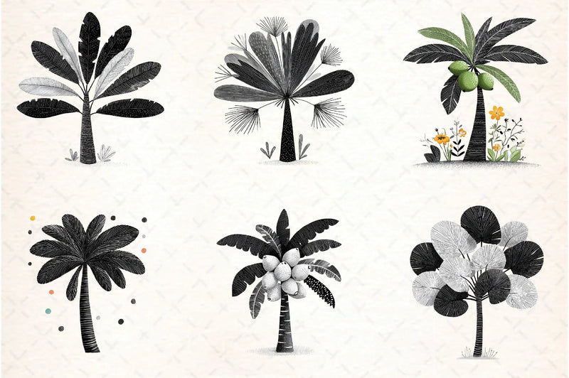 Tropical Palm Trees Clipart Bundle - CraftNest - Digital Crafting and Art