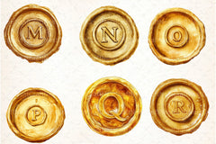 Seal Wax Letter Golden Stamp Clipart Bundle - CraftNest - Digital Crafting and Art