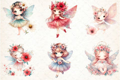 Flower Glitter Fairy Clipart Bundle - CraftNest - Digital Crafting and Art
