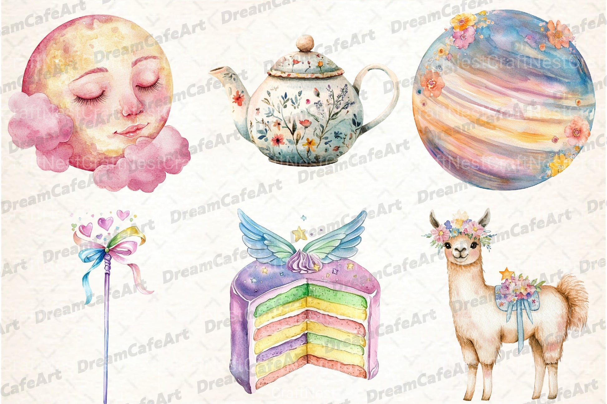 Pastel Whimsical Clipart Bundle - CraftNest - Digital Crafting and Art