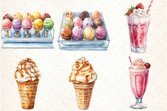 Ice Cream Shop Clipart Bundle - CraftNest - Digital Crafting and Art