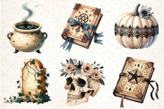 Beige & Black Halloween Clipart Bundle 4 - CraftNest - Digital Crafting and Art