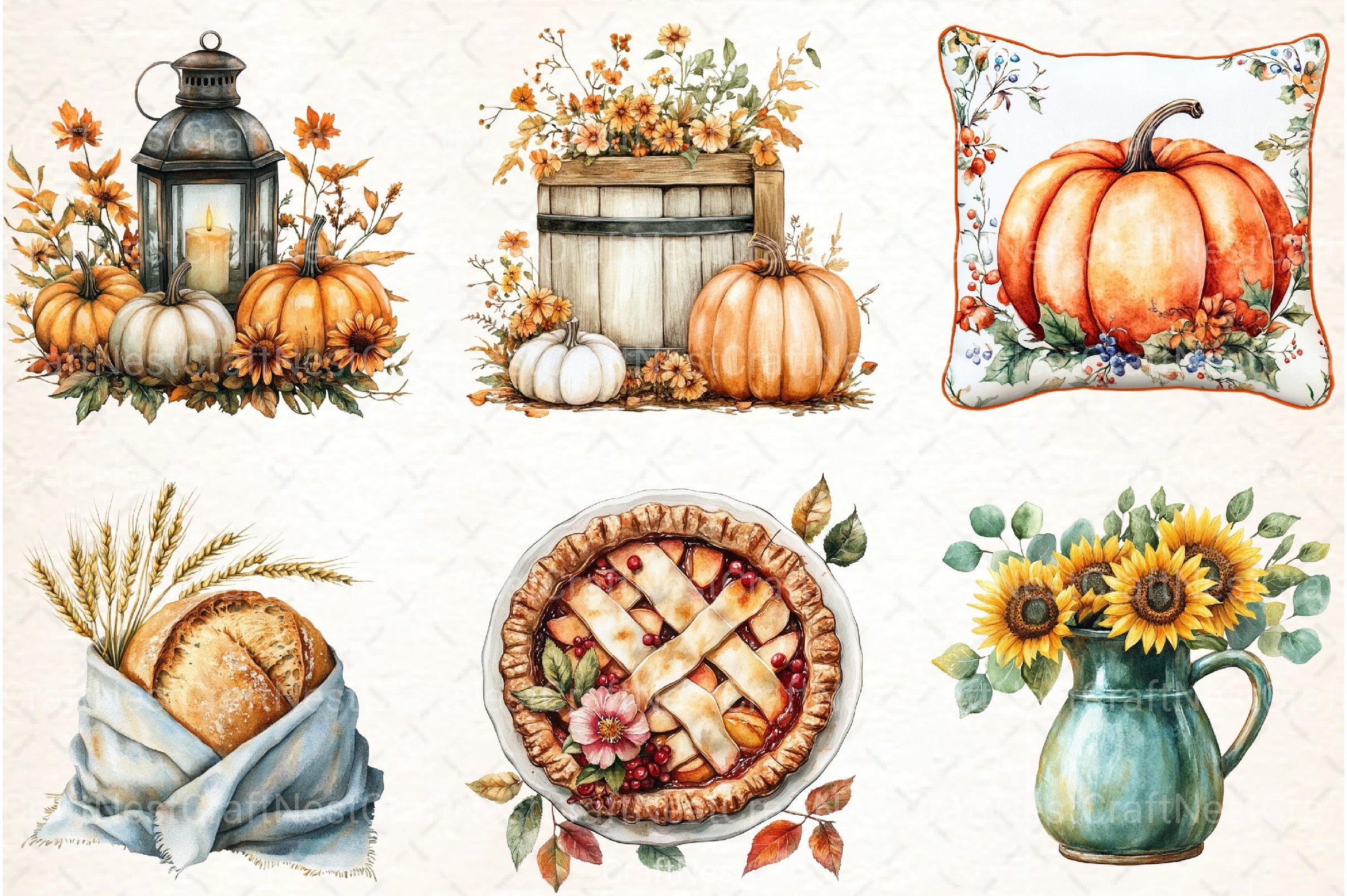 Farmhouse Thanksgiving Clipart Bundle - CraftNest - Digital Crafting and Art