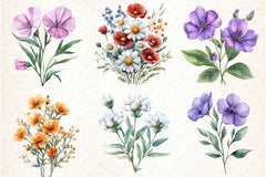 Wild Flowers Clipart Bundle - CraftNest - Digital Crafting and Art