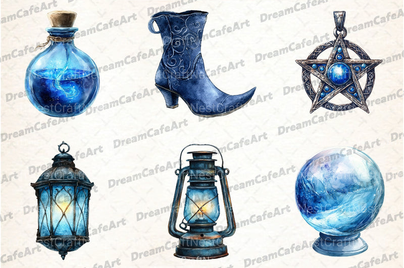 Witch Blue Clipart Bundle - CraftNest - Digital Crafting and Art