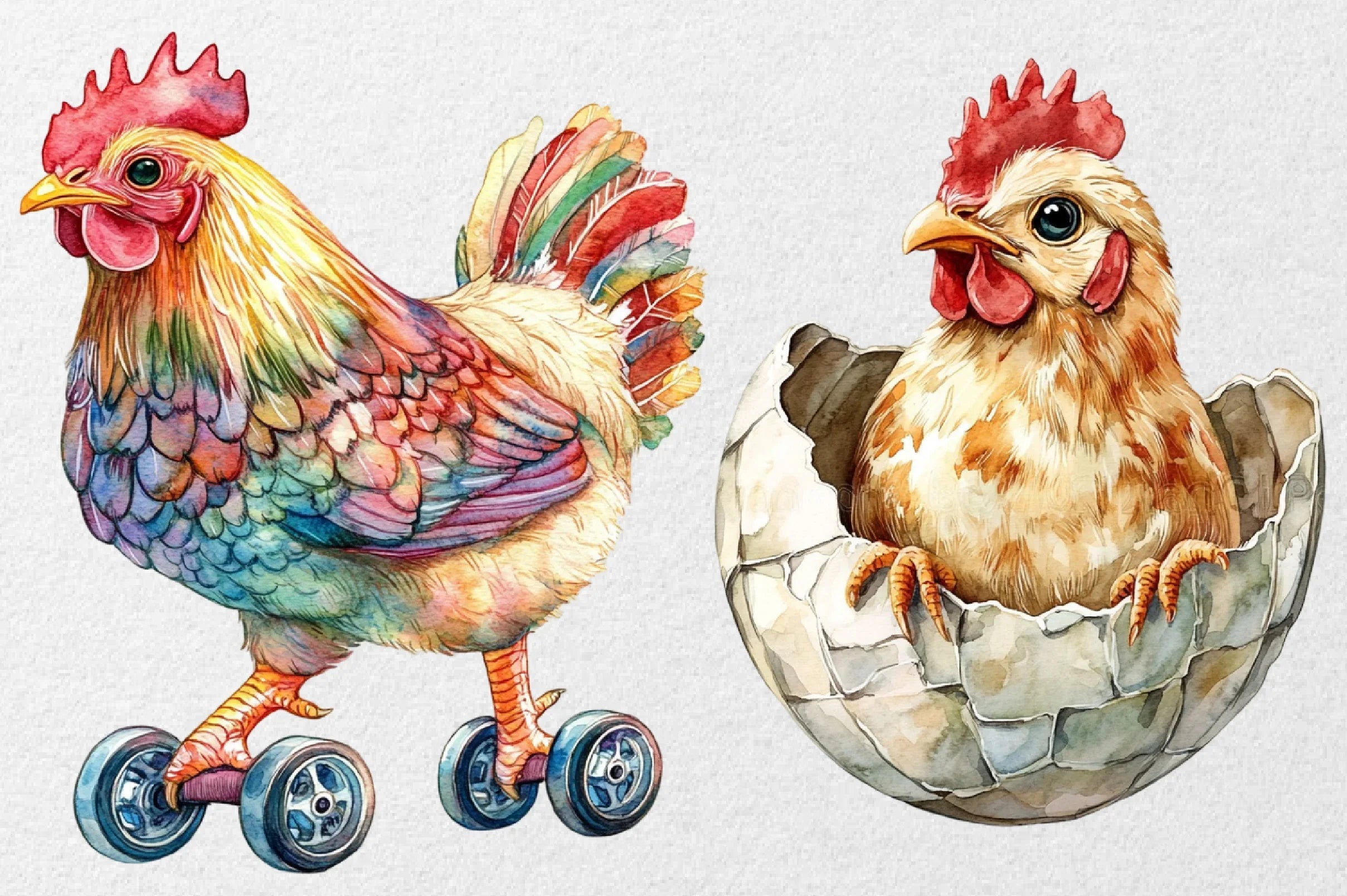 Funny Chicken Clipart Bundle - CraftNest - Digital Crafting and Art