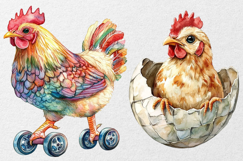 Funny Chicken Clipart Bundle - CraftNest - Digital Crafting and Art