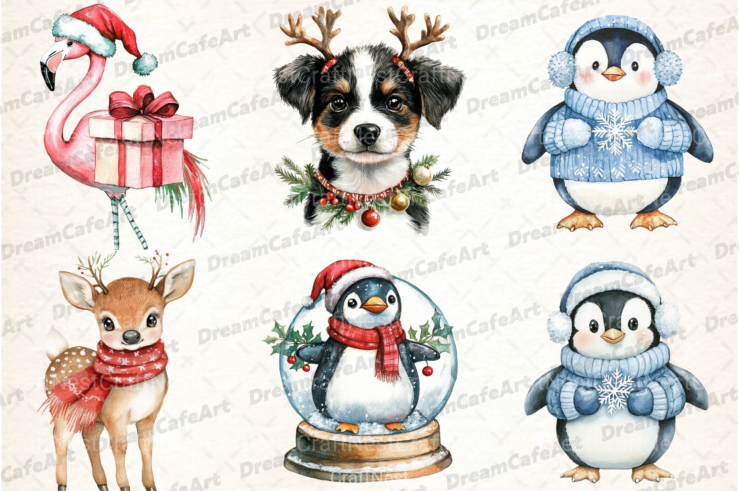 Christmas Animals Clipart Bundle 99 - CraftNest - Digital Crafting and Art