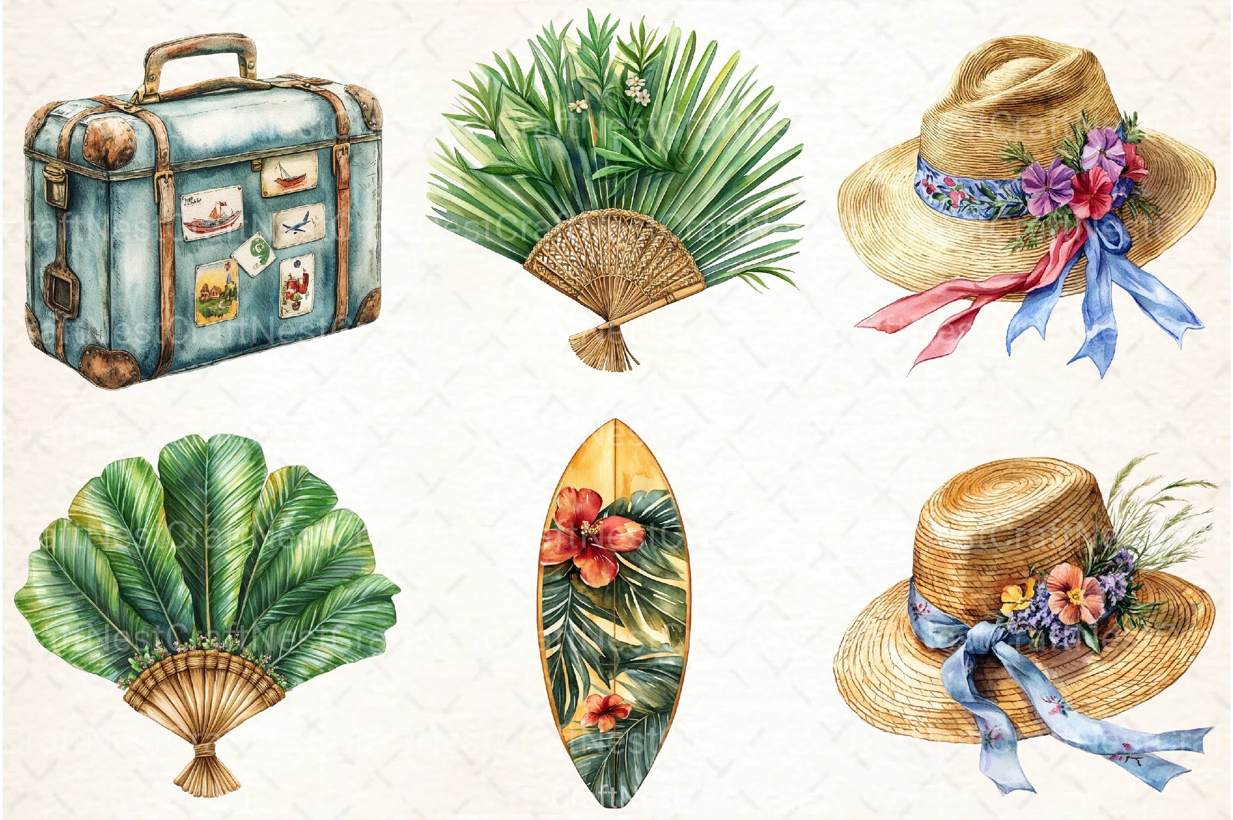Summer Vacation Clipart Bundle - CraftNest - Digital Crafting and Art