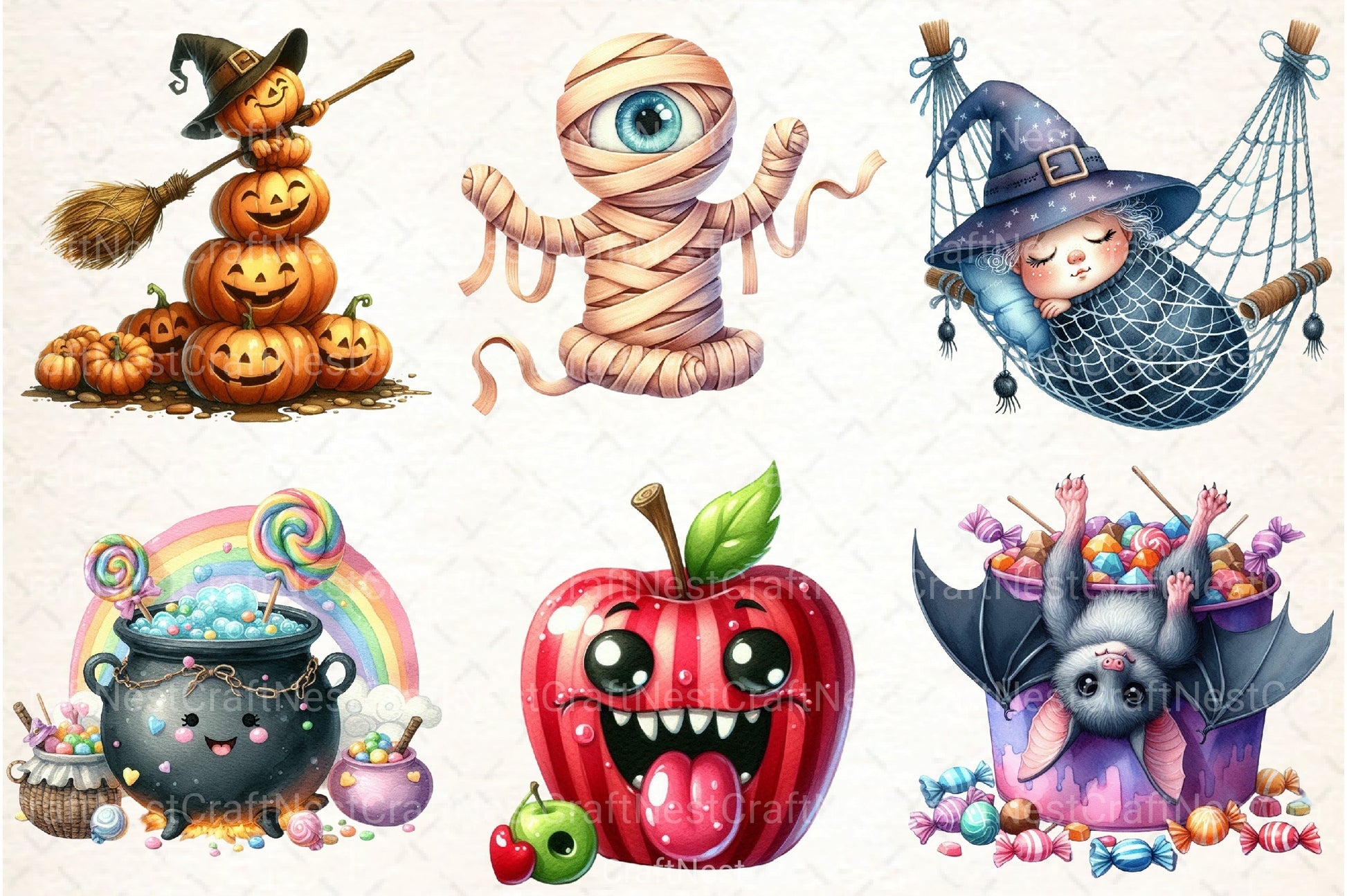 Crazy Funny Halloween Clipart Bundle - CraftNest - Digital Crafting and Art