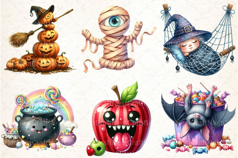 Crazy Funny Halloween Clipart Bundle - CraftNest - Digital Crafting and Art
