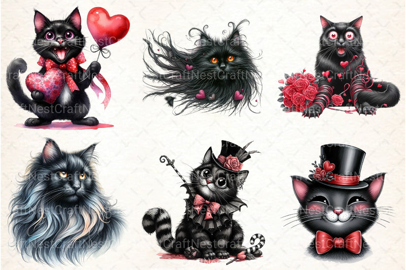 Black Cat Clipart Bundle 99 - CraftNest - Digital Crafting and Art